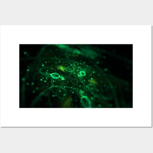 green bacteria Posters and Art